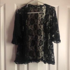 Black lacy open cami